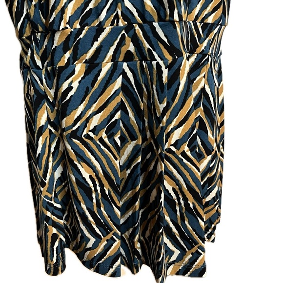 Veronica M Blue Zebra Print Halter Neck Sleeveless Midi Dress - Size M - Picture 5 of 7